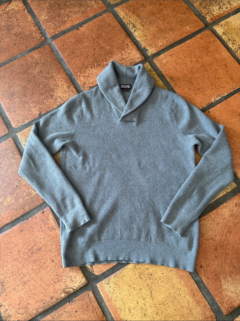 MICHAEL Michael Kors Men's Light Gray Shawl Turtleneck Sweater